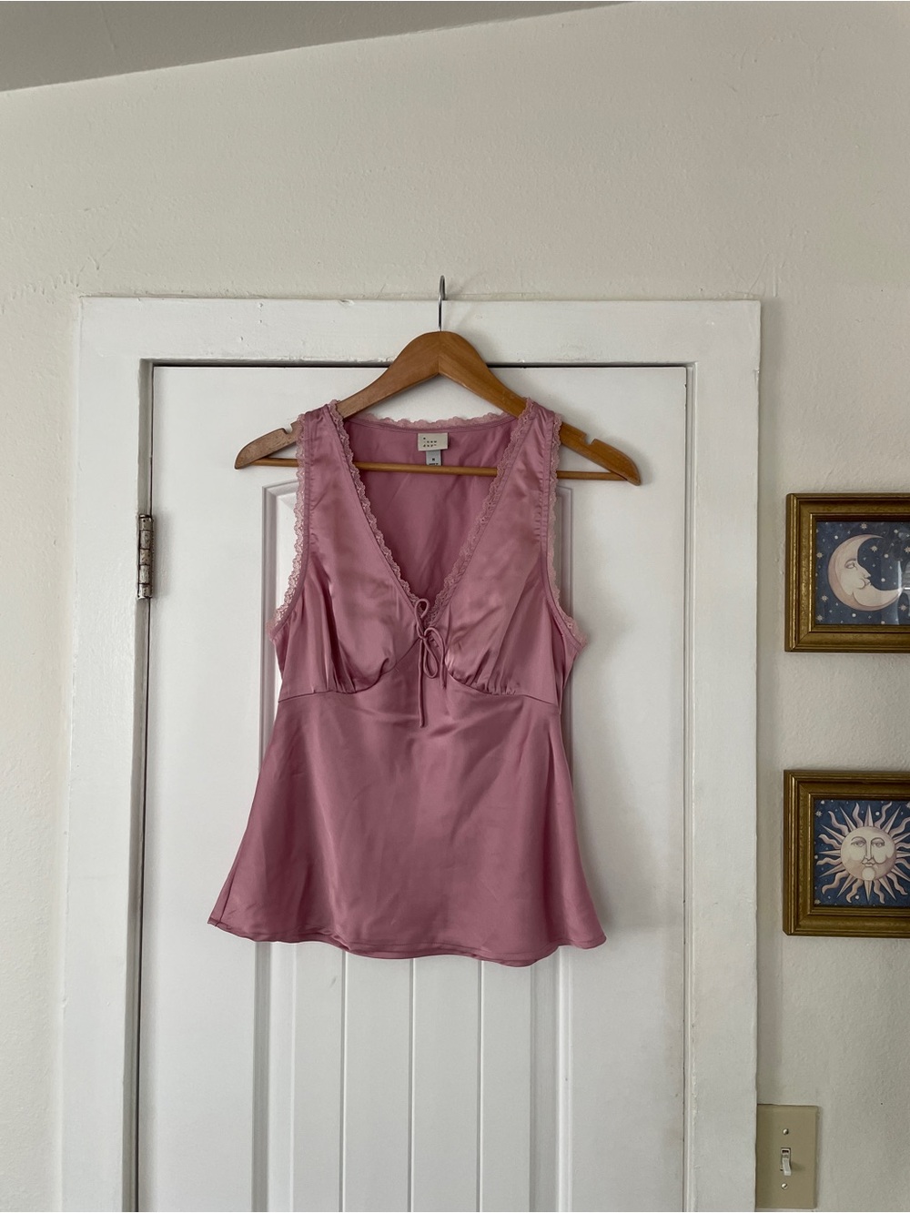 A New Day Target Size M Lace Tank Cami Slip Top Blouse Night Party Pink Girlie
